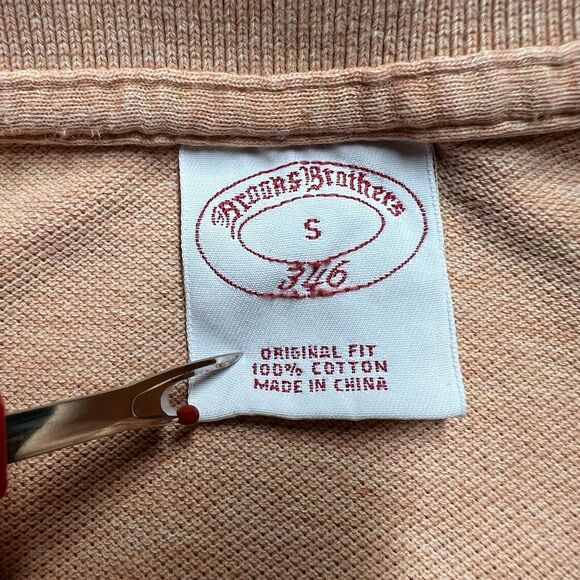 Brooks Brothers 346 Polo Shirt Men Small Light Orange Short Sleeve Original Fit - Picture 2 of 7